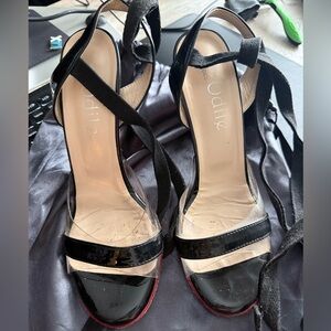 Odille Tango Shoes Black with red sole Strappy Heels (Excellent condition)